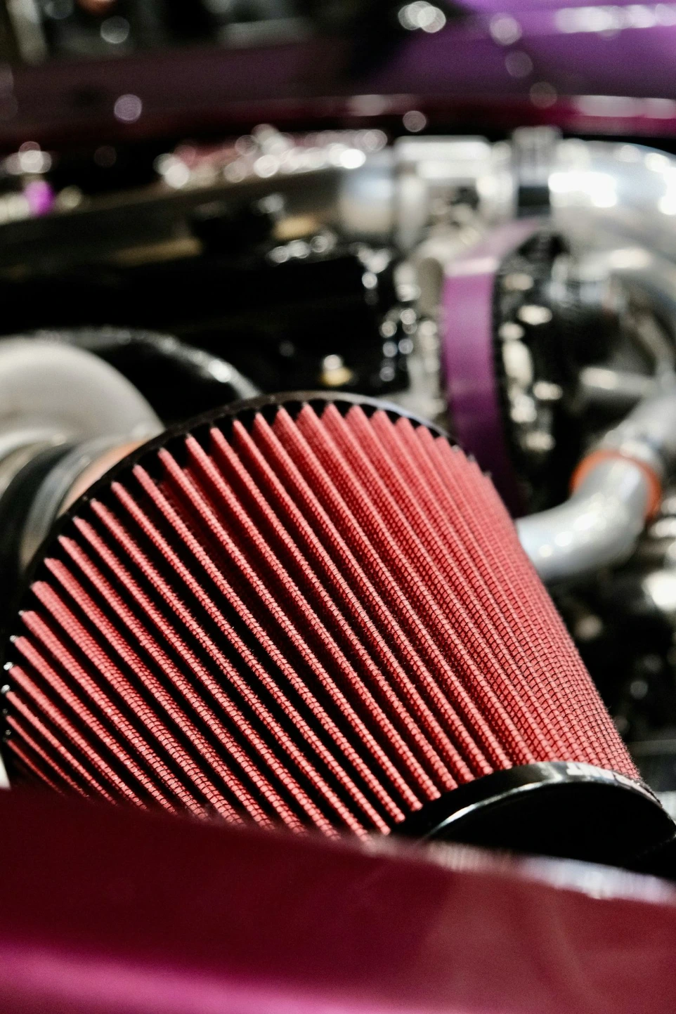 A close up of a car's air filter